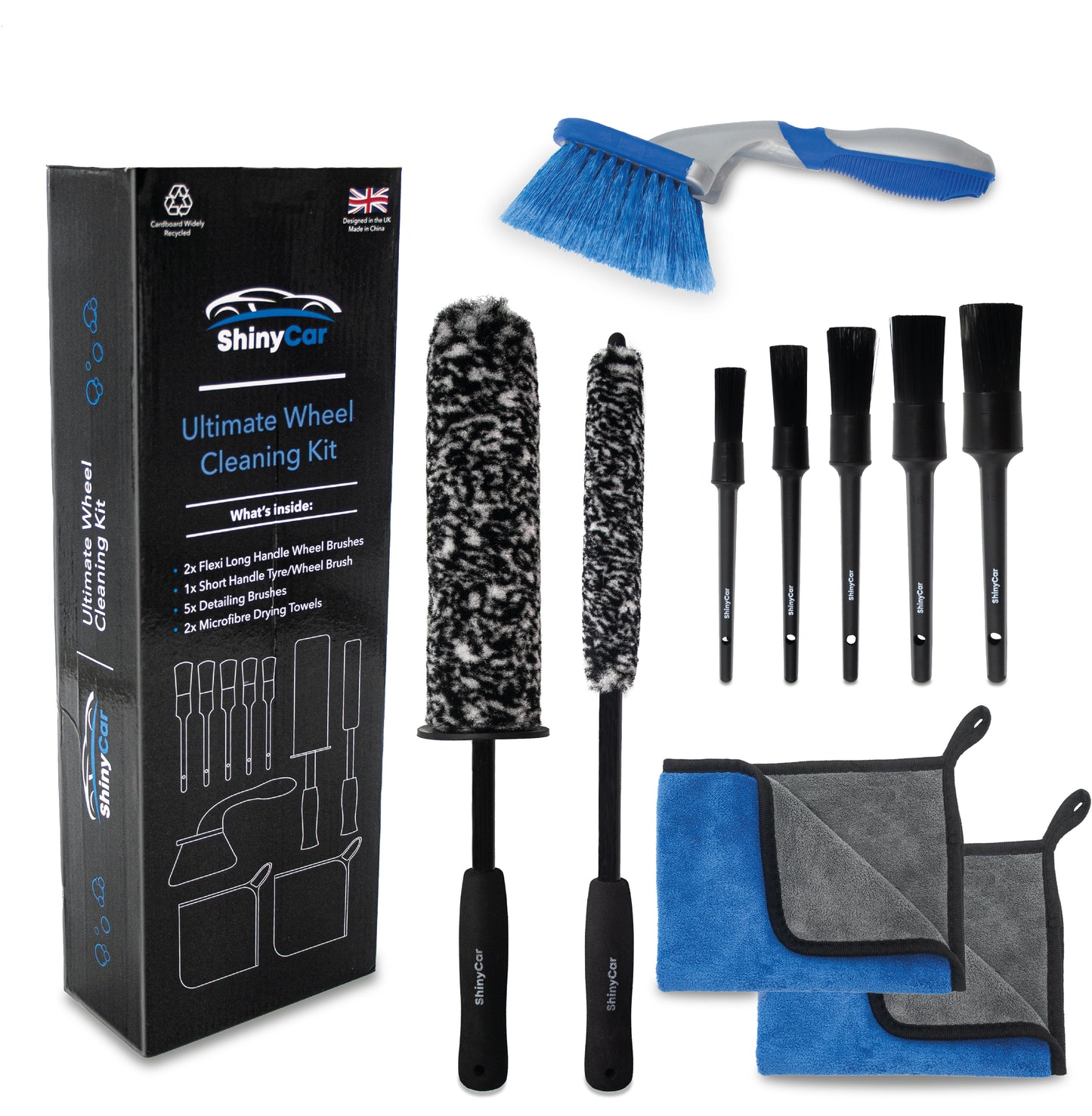 Premium 10-Piece Car Wheel Cleaning Brush Kit